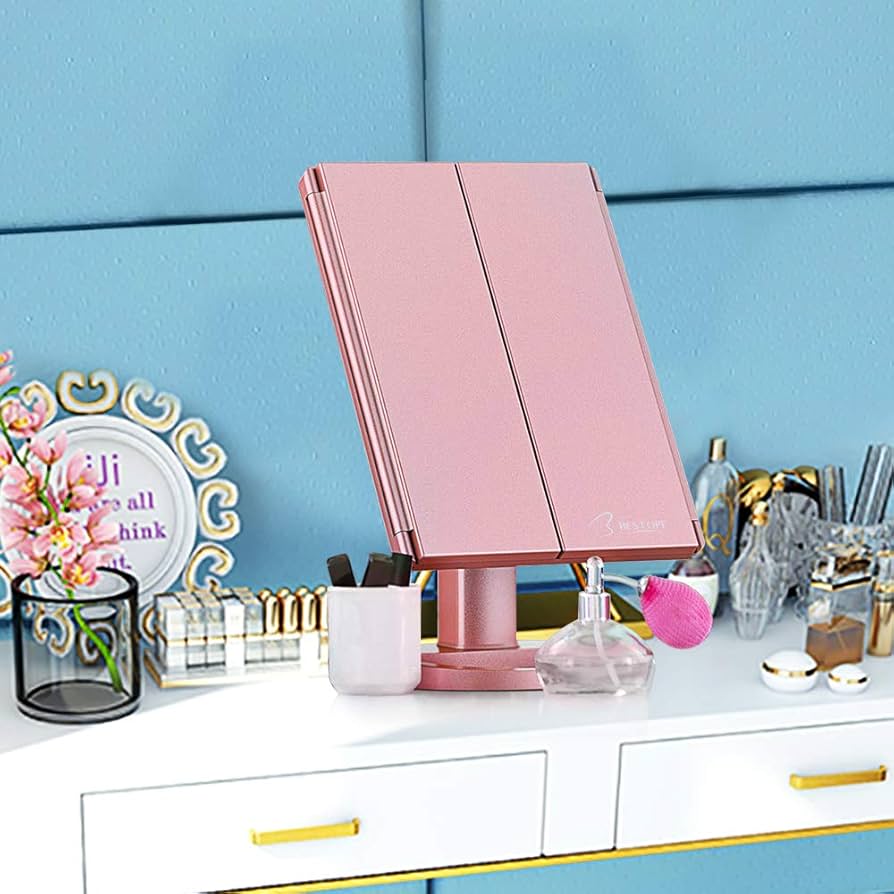 Amazon.co.jp: BESTOPE 化粧鏡 鏡 卓上 三面鏡 化粧ミラー 女優ミラー