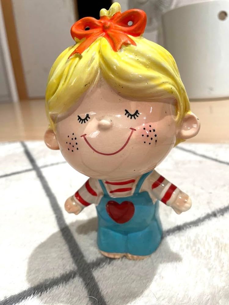 Amazon.co.jp: 水森亜土 アドちゃん 貯金箱 アンティーク 陶器 レトロ