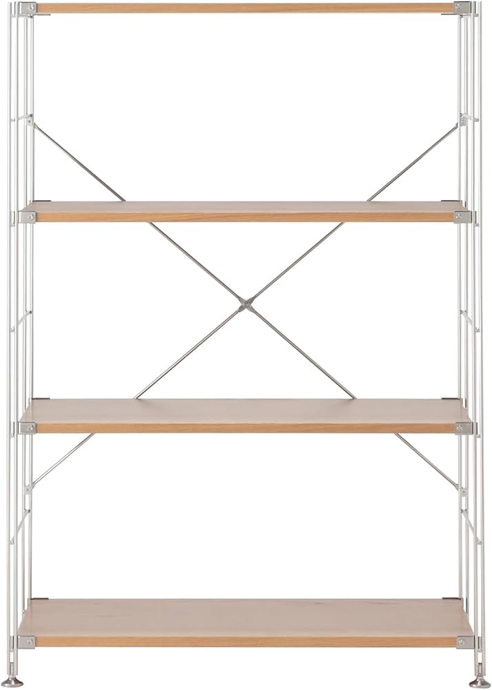 Amazon｜無印良品 ステンレスユニットシェルフ・オーク材棚セット