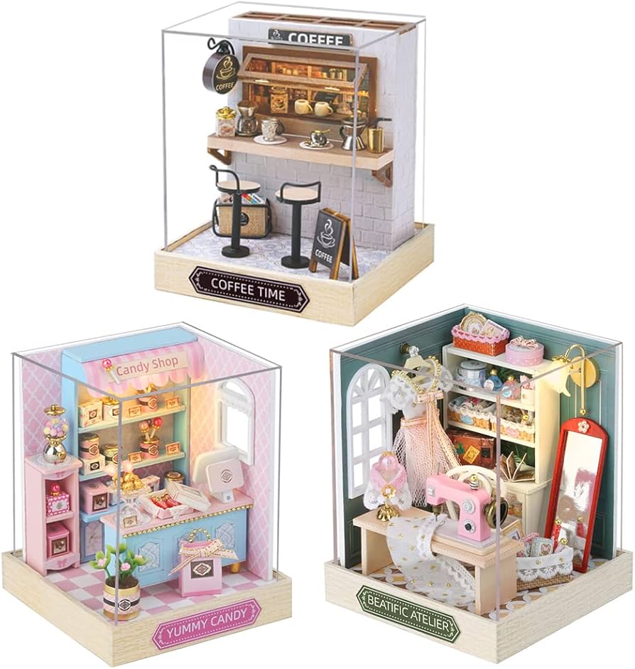 Amazon.co.jp: (t-FREAK) 1:32ドールハウス 3種セット 手作りキット