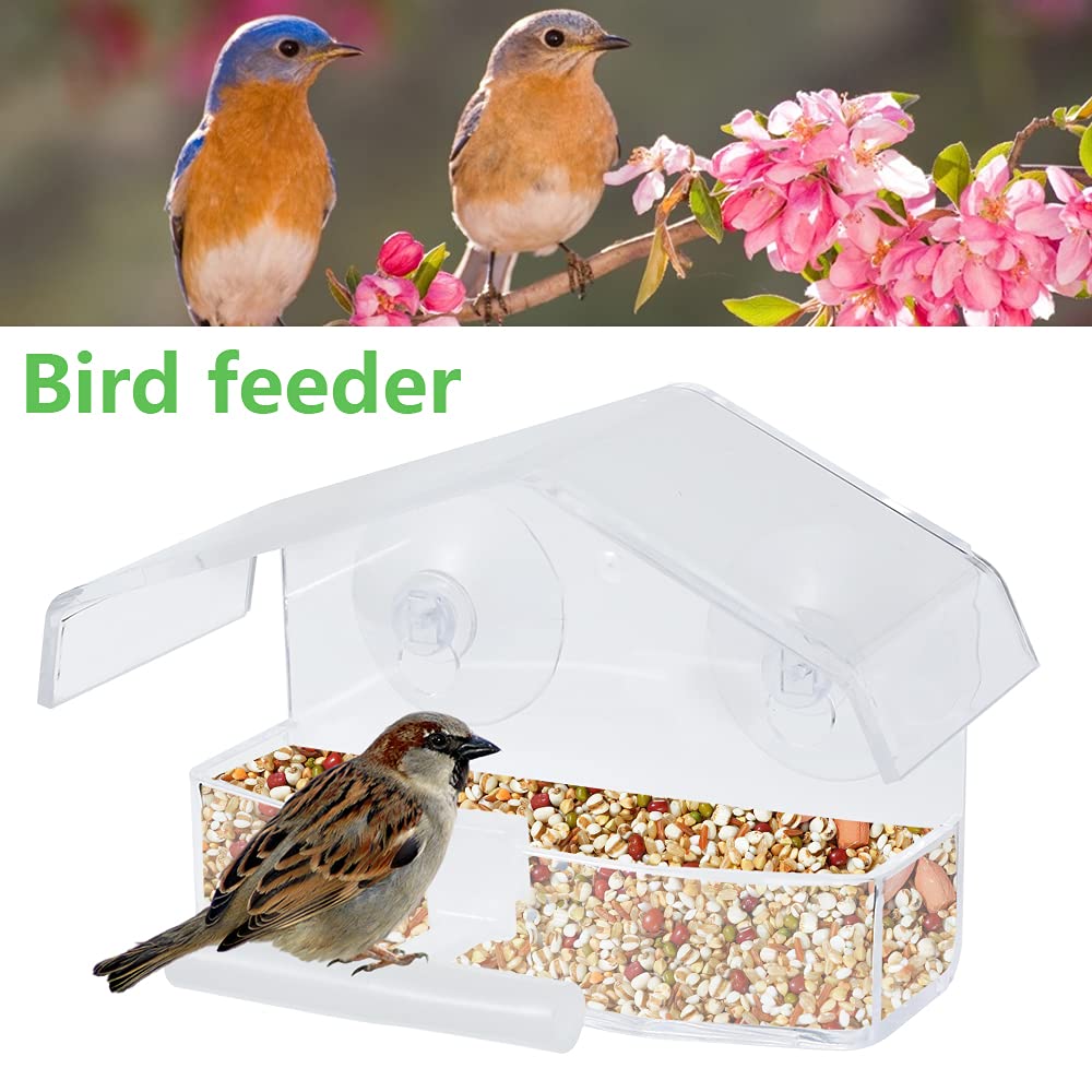 Amazon.co.jp: Kindness バードフィーダー 窓 吸盤式 透明 アクリル製