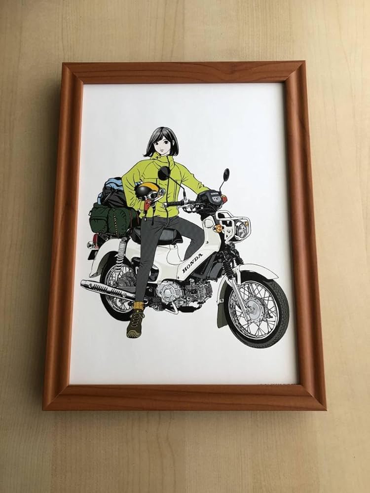 Amazon.co.jp: 額装品 江口寿史 美少女 ホンダ クロスカブ 白 B5サイズ