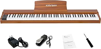 Amazon | KIMFBAY 電子ピアノ 88鍵盤 卓上 木製 電子 ピアノ 88鍵