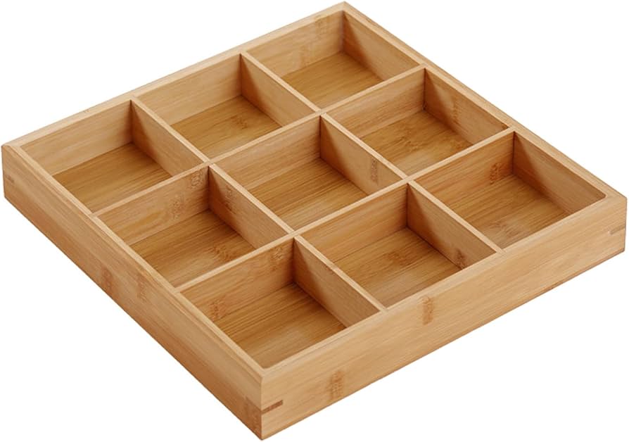 Amazon｜木製トレー 北欧 長方形 御洒落 お盆 木製仕切り盆 多