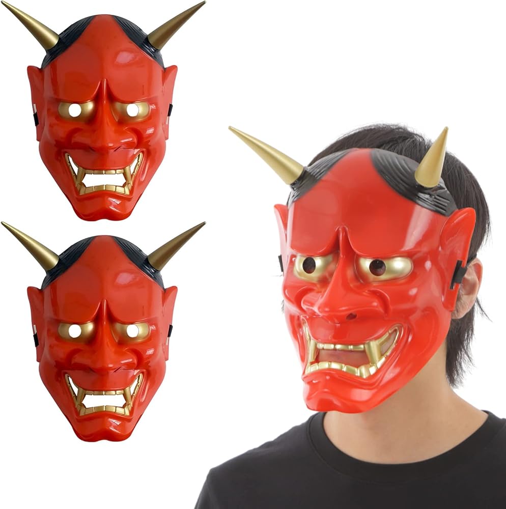 Amazon.co.jp: [iinoo] 鬼のお面 般若 節分 豆まき コスプレ オニ退治