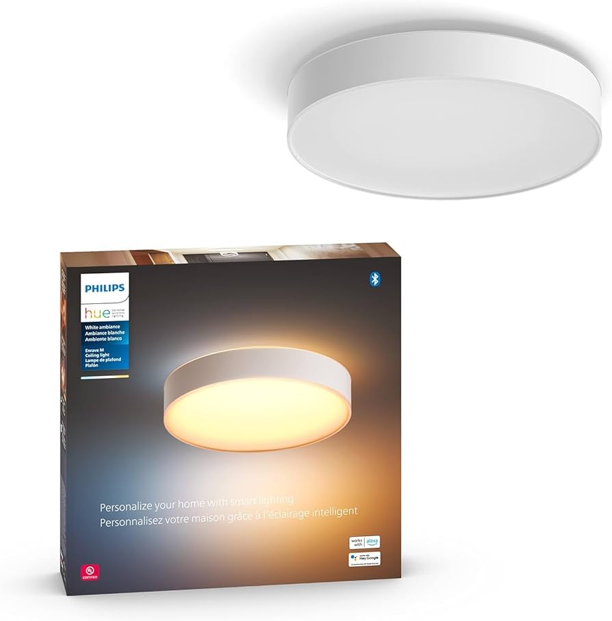 Philips Hue Enrave Medium Ceiling Lamp, White - White Ambiance