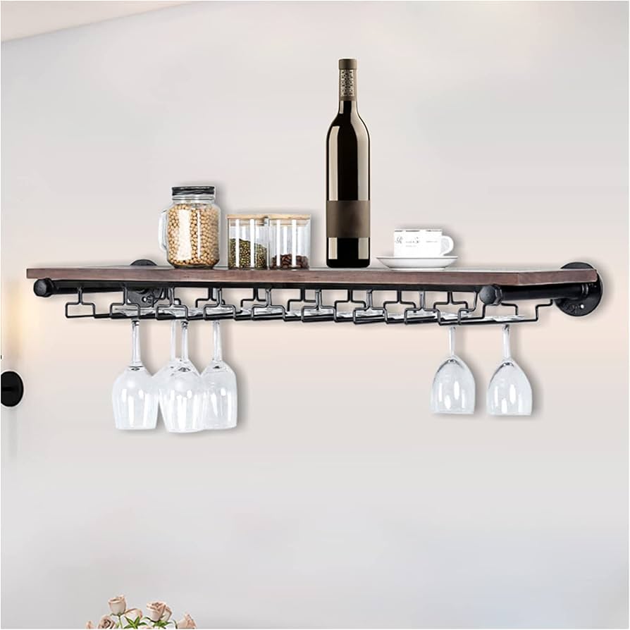 Amazon.co.jp: 壁のワインラックワイングラスホルダー、壁に取り付け