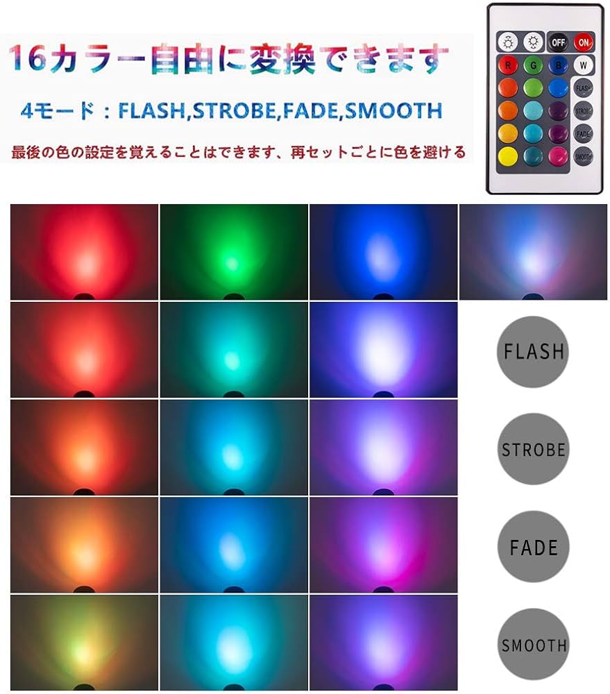 Amazon | STGLED 7W RGB LEDスポットライト コンセント式 フット