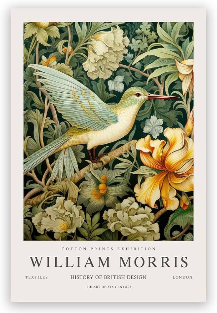 Amazon.com: YdNextelior William Morris Hummingbird Wall Art