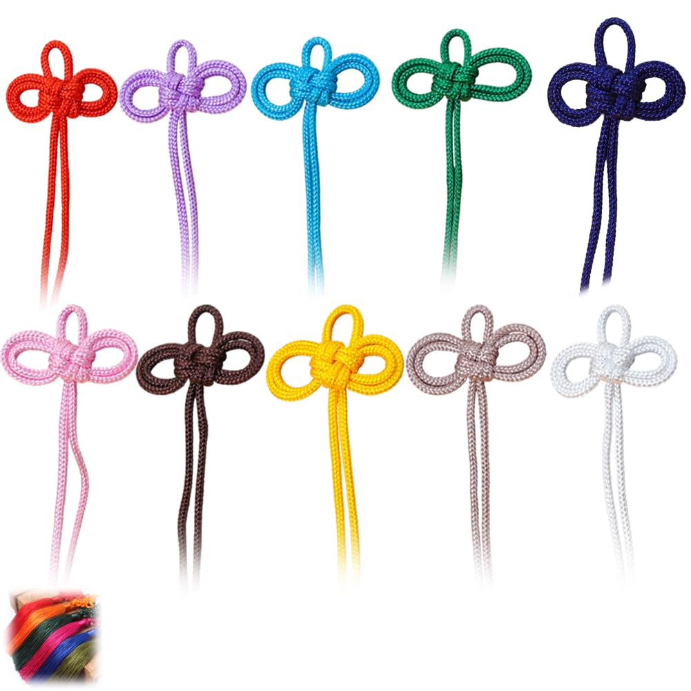 Amazon.co.jp: TUDOUZZZ 二葉結び 紐 10本入り 和風 お守り紐 根付紐