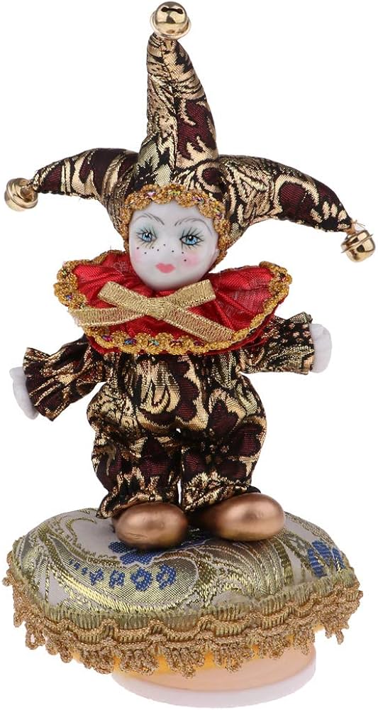 Amazon | KESOTO 9色選ぶ オルゴール 陶器製 6インチ ピエロ人形