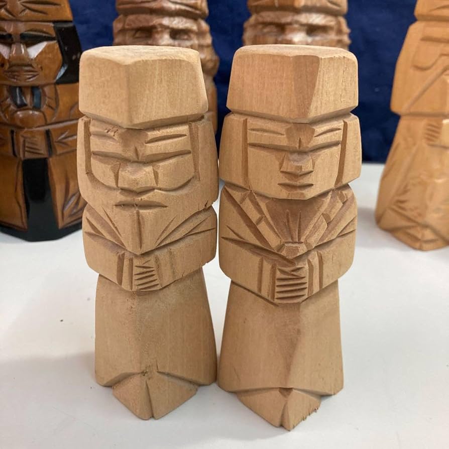 Amazon.co.jp: アイヌ ニポポ人形 木彫り 北海道 民芸 民芸品 8体 置物