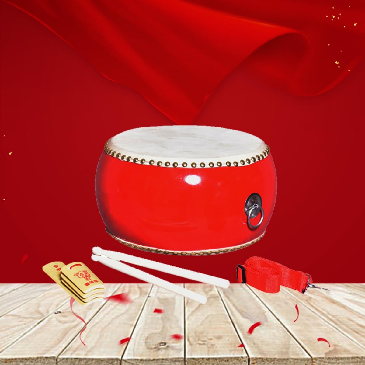 Amazon | xixining 和太鼓セット バチ1組 ストラップ付き 叩く