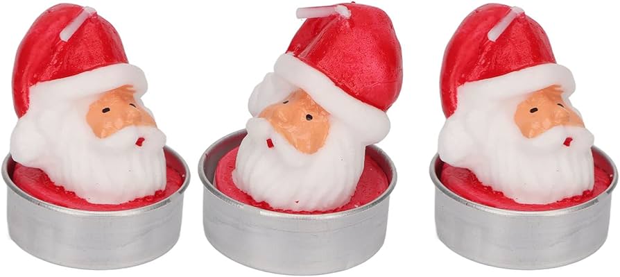 Amazon.co.jp : クリスマスサンタキャンドル 3個 サンタの香り付き