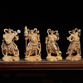 Amazon｜木彫り 仏像「四天王立像」持国天・広目天・増長天・多聞天