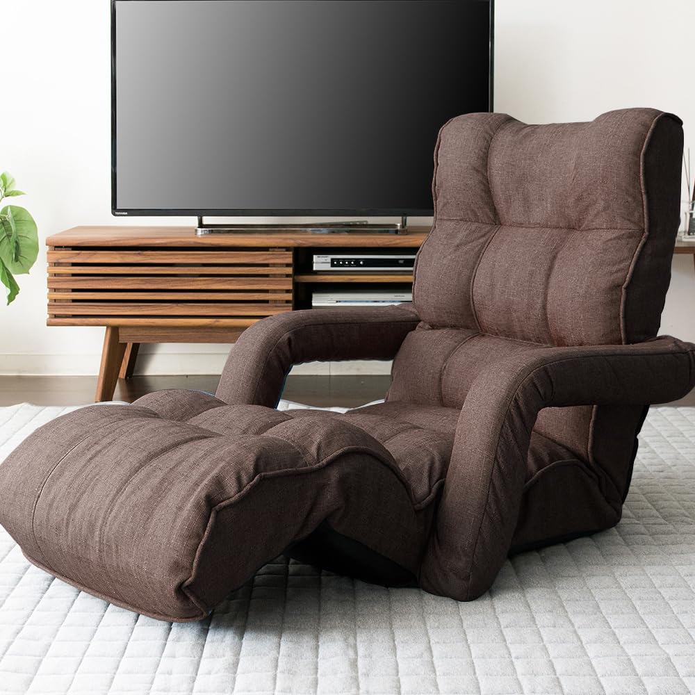 Amazon｜アイリスプラザ 座椅子 リクライニング 肘付き座椅子 背もたれ