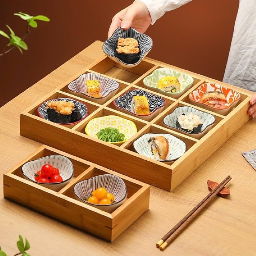 Amazon｜Sarinyお皿 小皿セット和風 小皿セット 竹トレイ 陶器 前菜皿