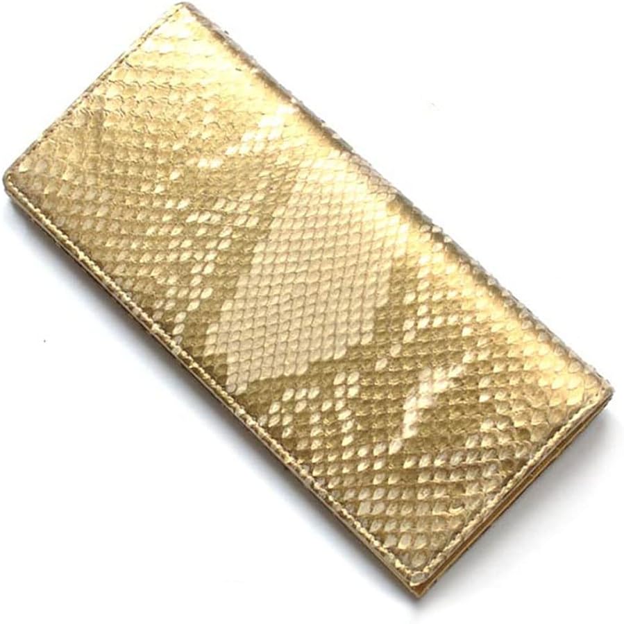 Amazon | 二つ折り長財布 ゴールド 薄金錦蛇 黄金牛革 ダイヤモンド