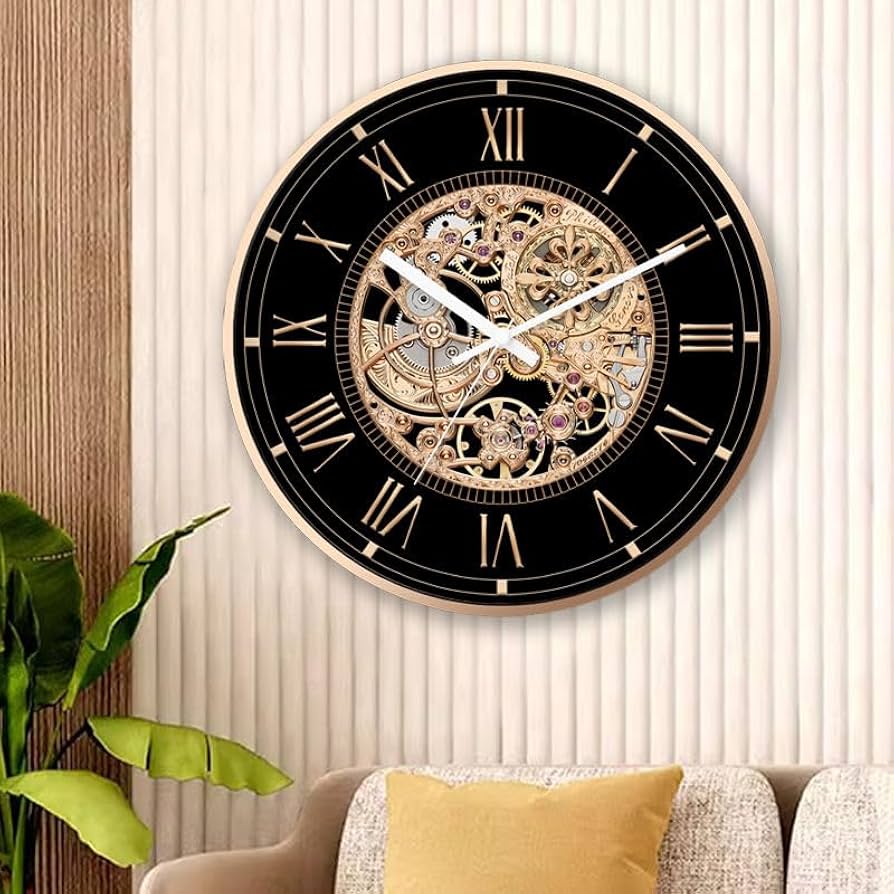 Amazon.co.jp: Raineed レトロ歯車仿メカニック掛時計 壁掛け時計