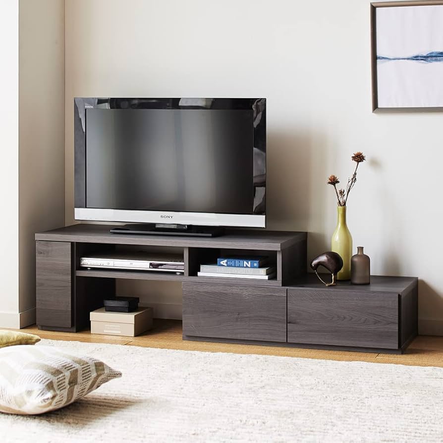 Amazon｜生活雑貨 テレビ台 テレビボード 伸縮タイプ アッシュグレー