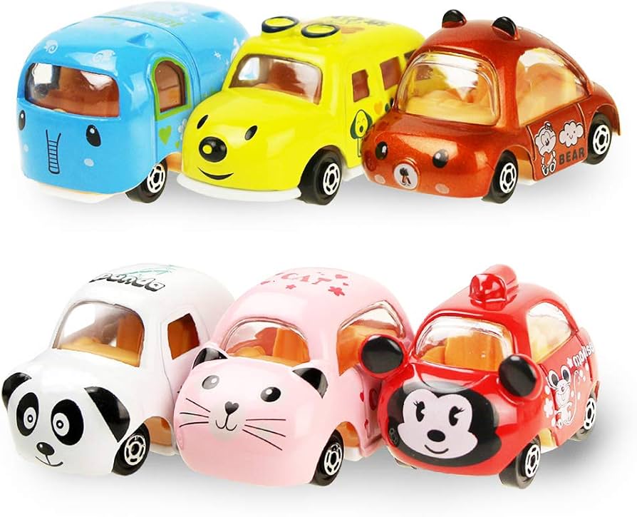 Amazon.co.jp: Coolplay 6台セット ミニカー 車おもちゃ 動物カー 合金