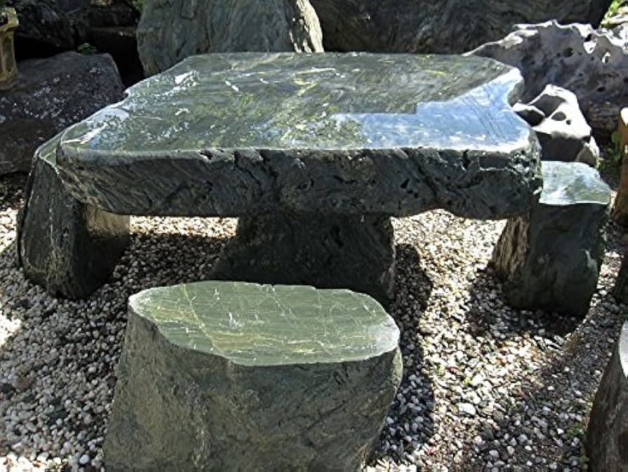 Amazon.co.jp: 四国 青石 テーブル・イス4脚セット 庭石 : DIY・工具
