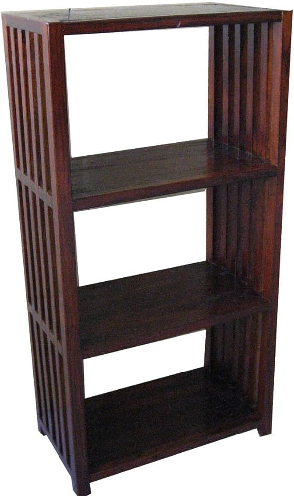 Amazon｜格子ウッドラック M ダークブラウン H89cm (OT-78)｜オープン