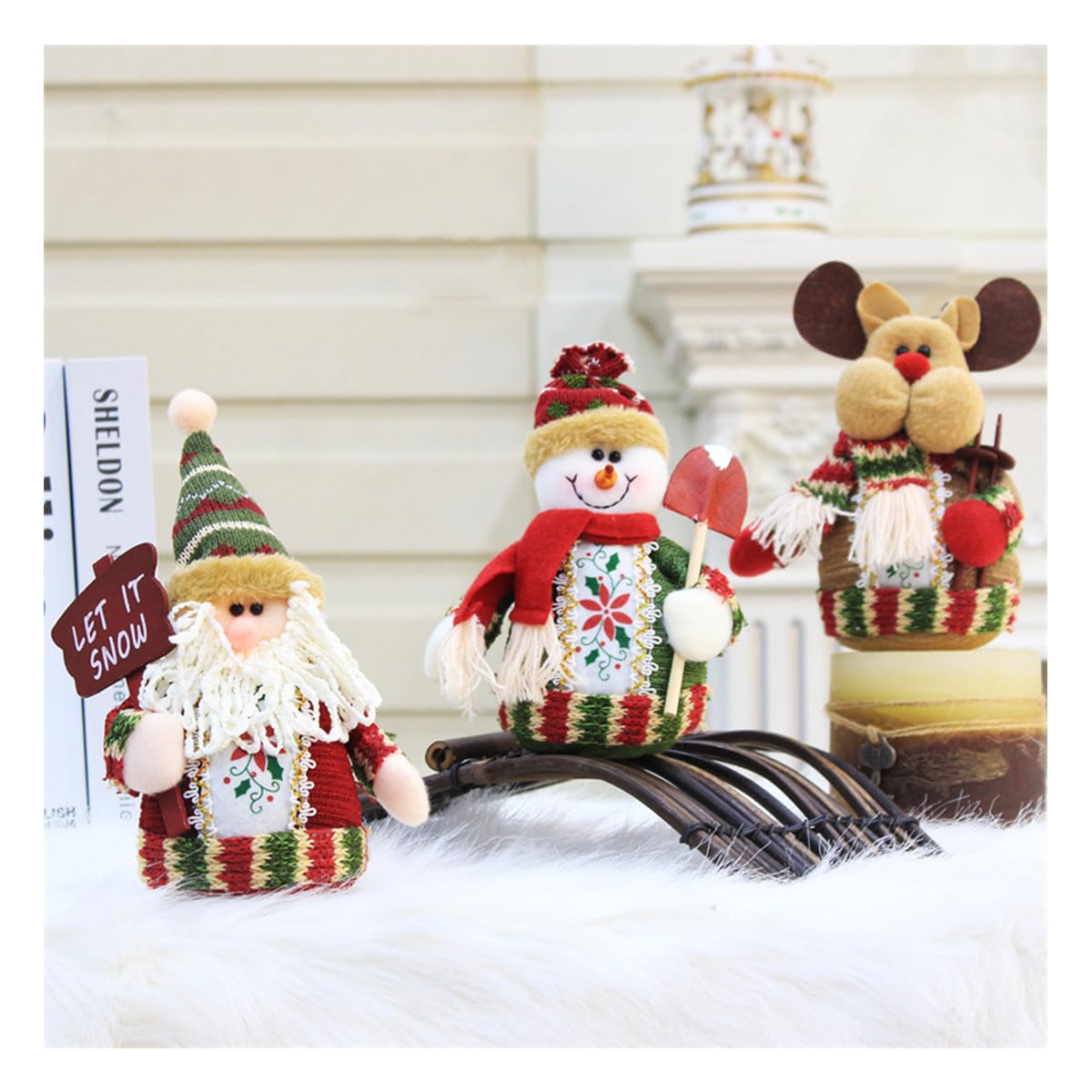 Amazon.co.jp: クリスマス 飾り 人形 卓上 置物 ぬいぐるみ 18*13cm