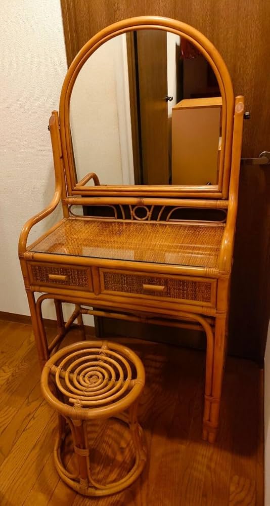 Amazon.co.jp: ラタン ドレッサー アンティーク 鏡台 ドレッサー