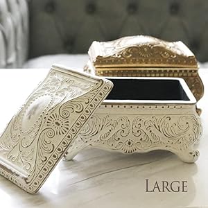 Amazon｜ジュエリーボックス アンティーク調 ジュエリーケース BOX(L