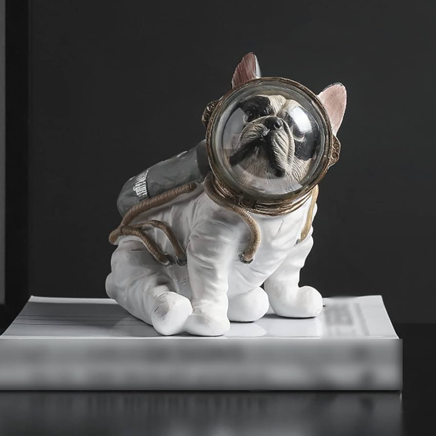 Amazon.co.jp: 宇宙飛行士の置物像 フレンチブルドッグ 犬のフィギュア