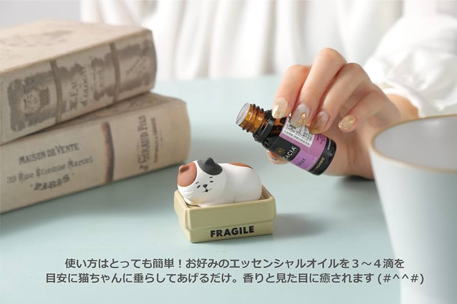 Amazon.co.jp: アロマストーン アロマ箱入り猫 陶製 ストーン