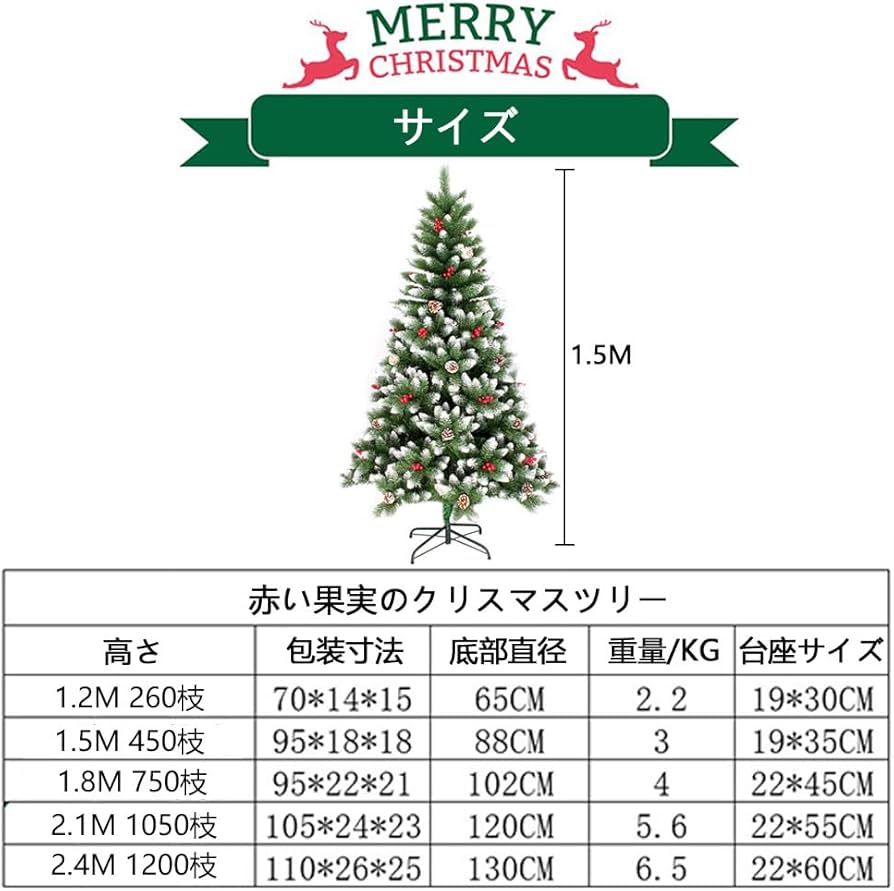 Amazon.co.jp: クリスマスツリー 150cm ヌードツリー 松ぼっくり付き