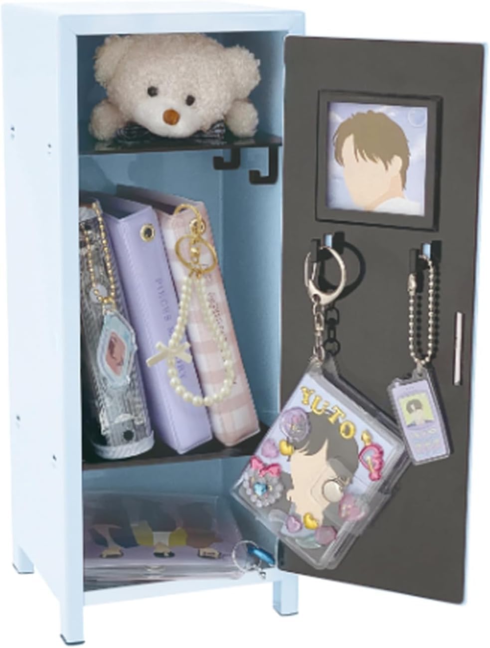 Amazon | [卓上収納]ミニロッカー 【海外不可】【ブルー 】 | ロッカー