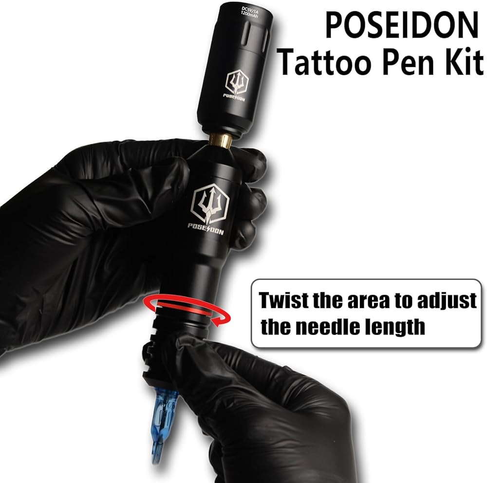 Amazon.com: Tattoo Pen Kit - POSEIDON Wireless Tattoo Machine Kit