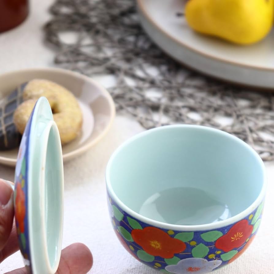 Amazon｜cerapockke 有田焼 蓋付き湯呑み 朱華 日本製 美濃焼 日本製