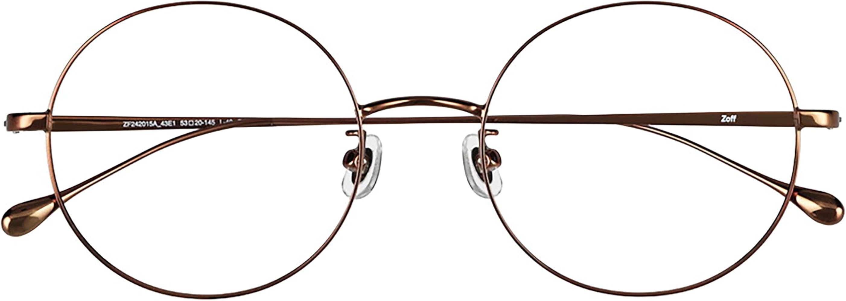 Amazon | [ゾフ] ラウンド型 メガネ｜丸型 チタン 軽量 メタル 大きめ