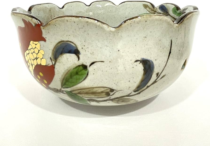 Amazon.co.jp: 茂山窯均窯梅型菓子鉢陶器箱入りざくろお菓子鉢器和食器