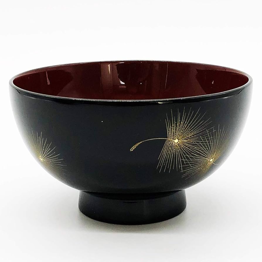 Amazon.co.jp: 大藤漆器店 輪島塗 夫婦汁椀 黒内朱・朱 飛花沈金 WA10