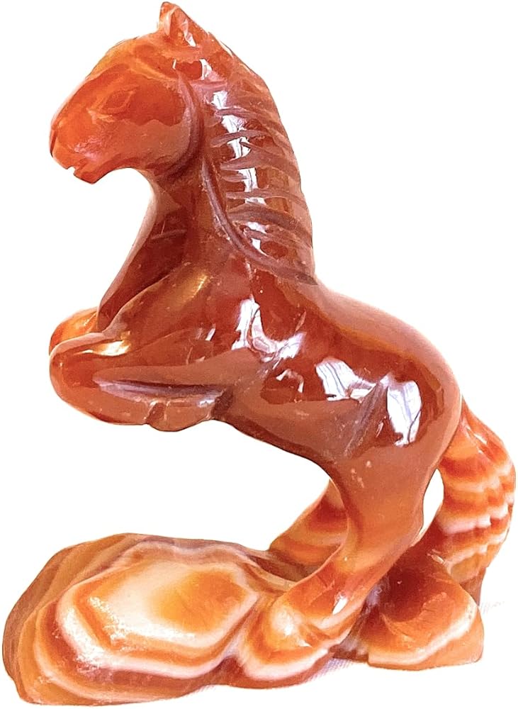 Amazon | theory xyz 瑪瑙(赤瑪瑙) 馬 置物 スライス板 2点セット