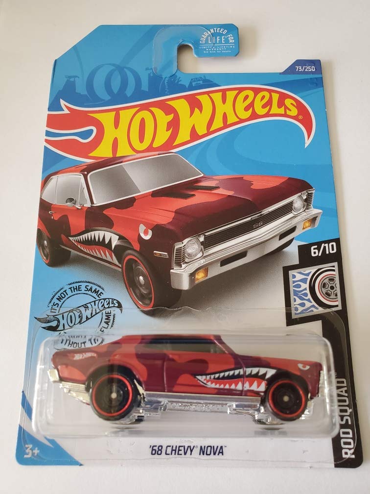Amazon.com: Hot Wheels 2020 Rod Squad '68 Chevy Nova, Red, 1:64