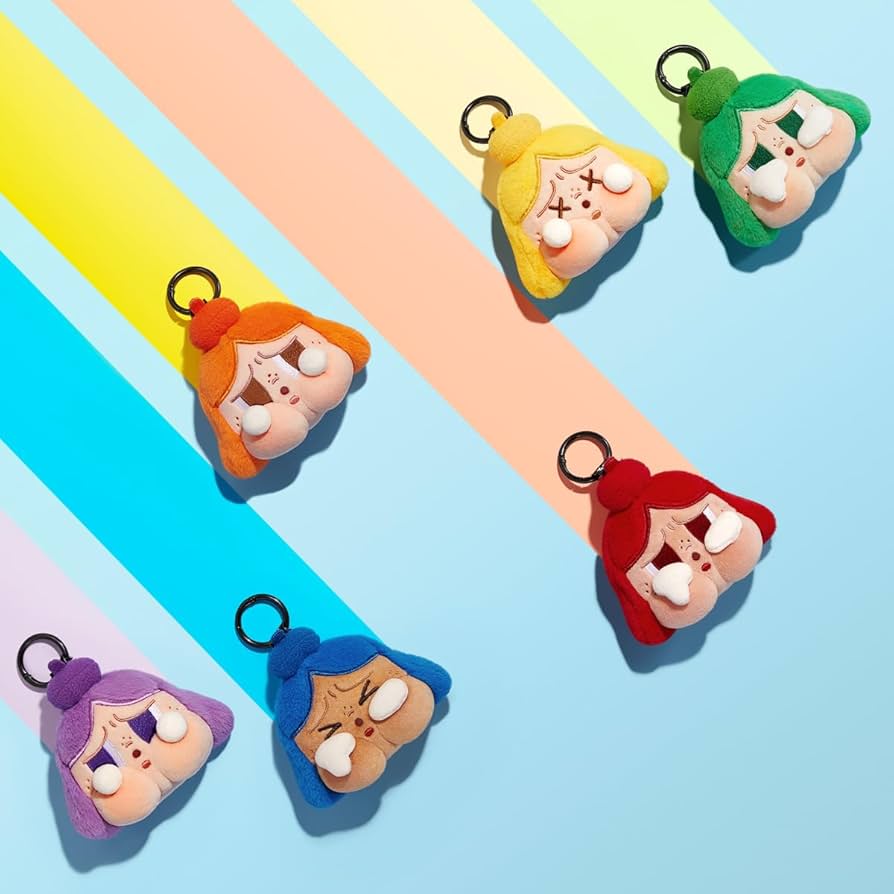 POP MART Crybaby Cheer UP Plush Pendant, 6 Pieces, Random Action