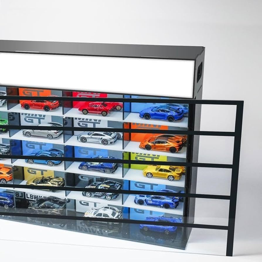 Amazon.co.jp: MIBO 1/64スケールミニカー用ライト付きディスプレイ