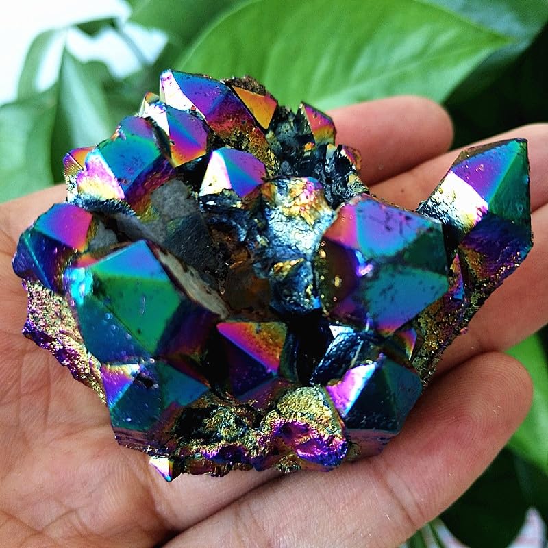 Amazon.co.jp: 天然電気メッキ 7 色クリスタルクラスター鉱石