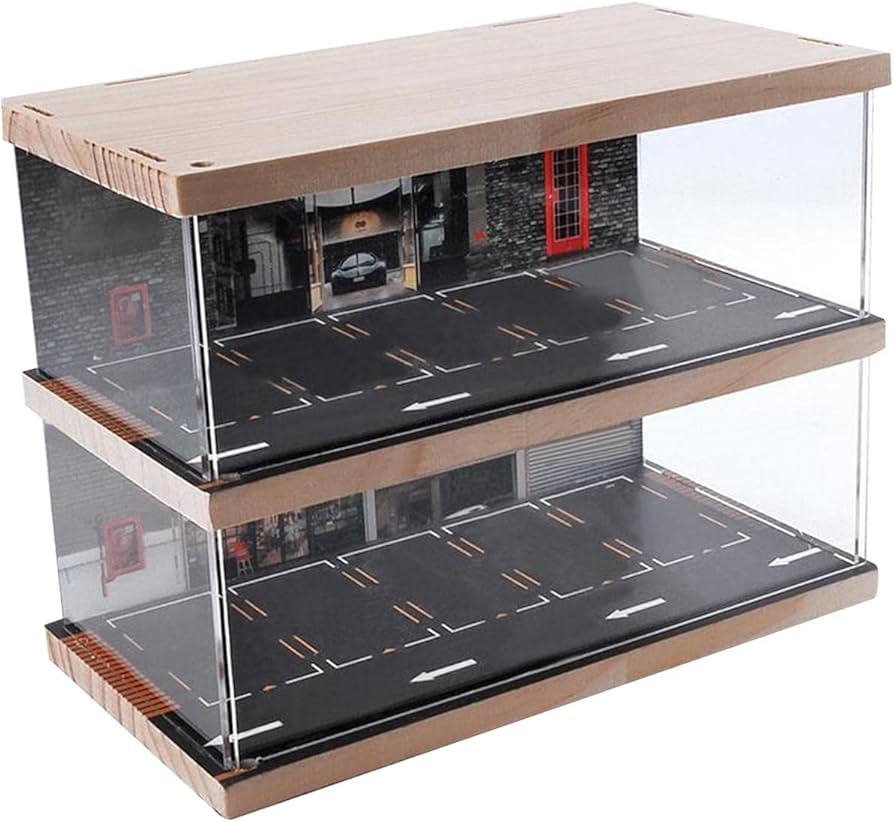Amazon.co.jp: 1:64 スケール駐車場ショーケースミニカーモデル収納
