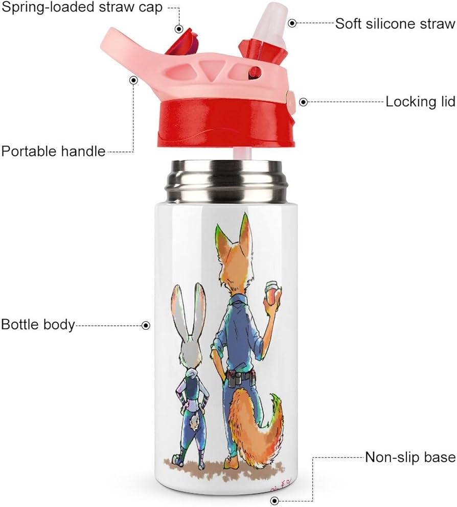 Amazon｜魔法瓶 ズートピア (2) ストローつき水筒 ウォーターボトル