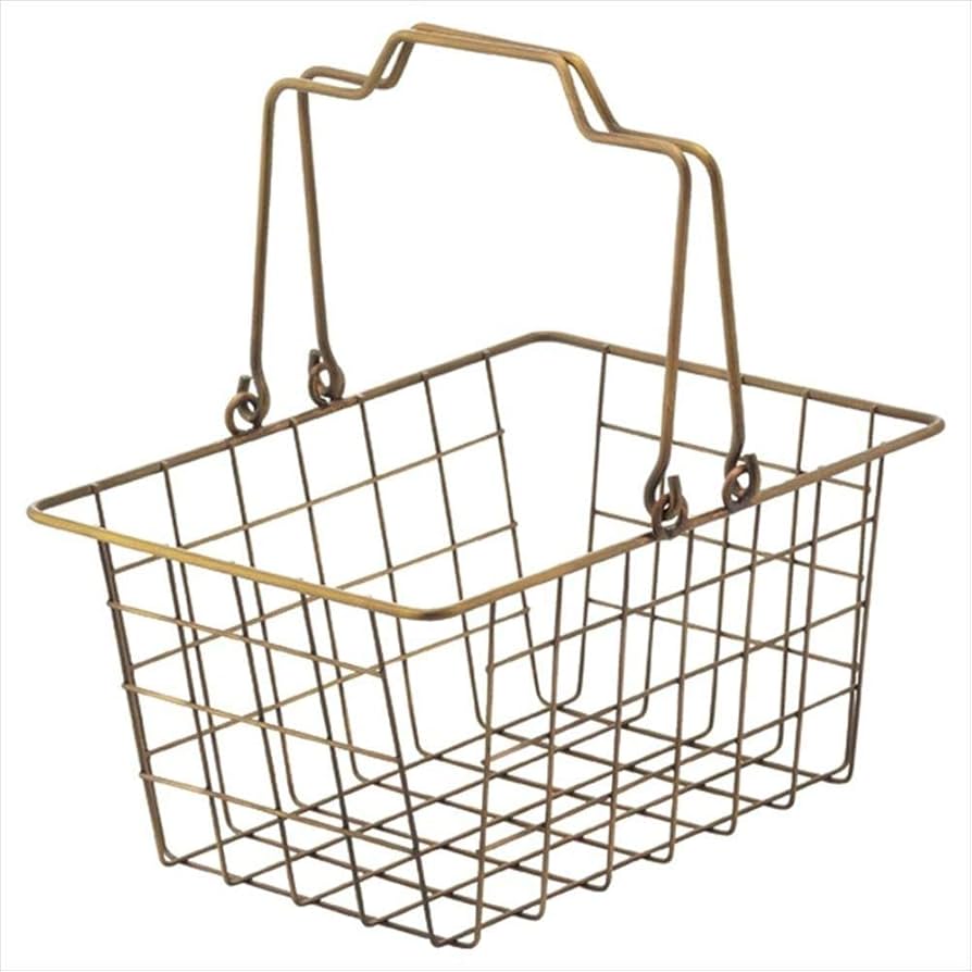 Amazon.co.jp: 【12個】アンティークゴールド ワイヤー バスケット S