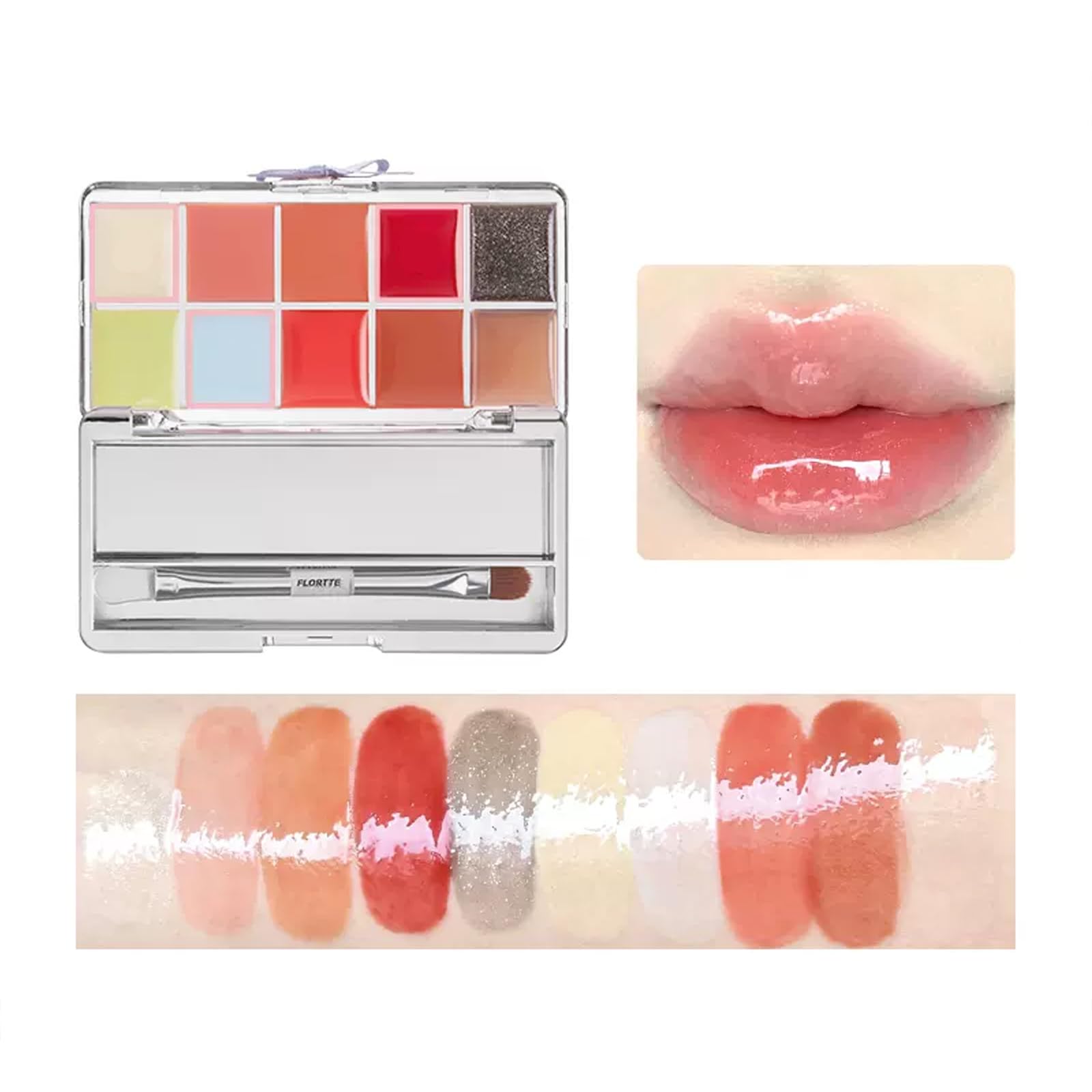 Amazon | Flortte フロレット リップ 高発色 10色リップパレット潤い
