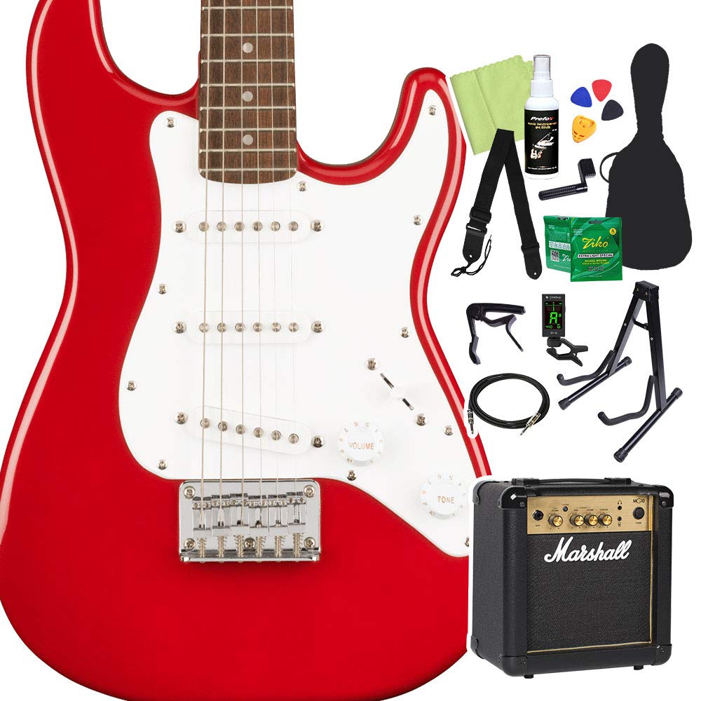 Amazon | Squier by Fender Mini Stratocaster エレキギター初心者14点