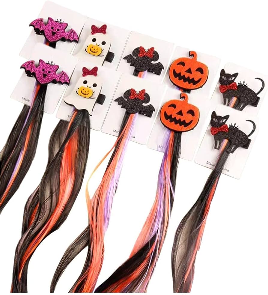 Amazon.co.jp: siawadeky ハロウィン仮装 髪飾り 10本入 黒猫 かぼちゃ